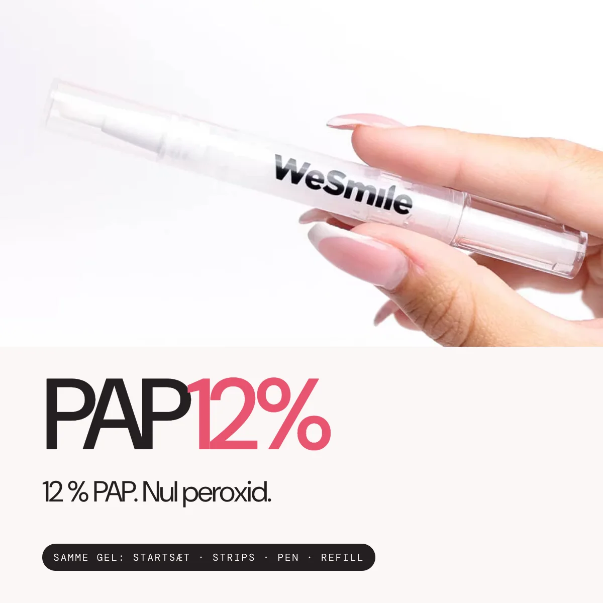 12 % PAP. Nul peroxid. Samme oplyste dosis som dit første forløb